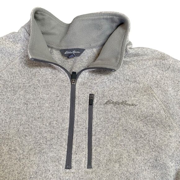 Eddie Bauer 1/4 Zip Pullover Sweater Size XL Light Heather Gray - Picture 2 of 7
